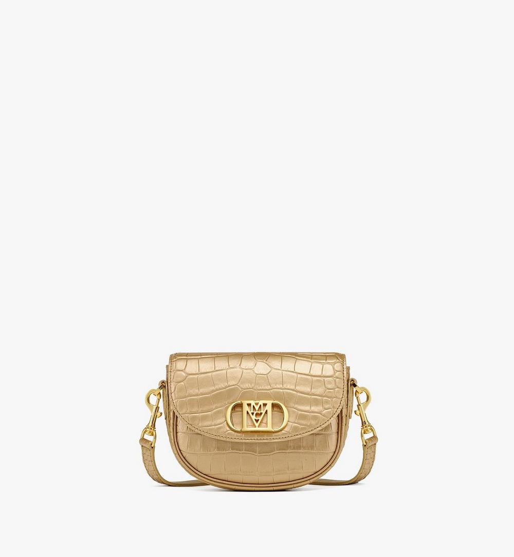 Mode Travia Crossbody in Gold Croco-Embossed Leather 1